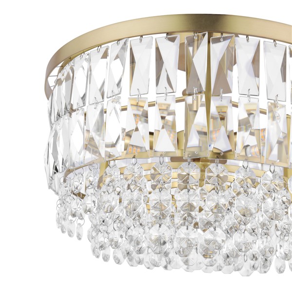 (image for) Laura Ashley Rhosill 3 Light Semi Flush Glass & Antique Brass